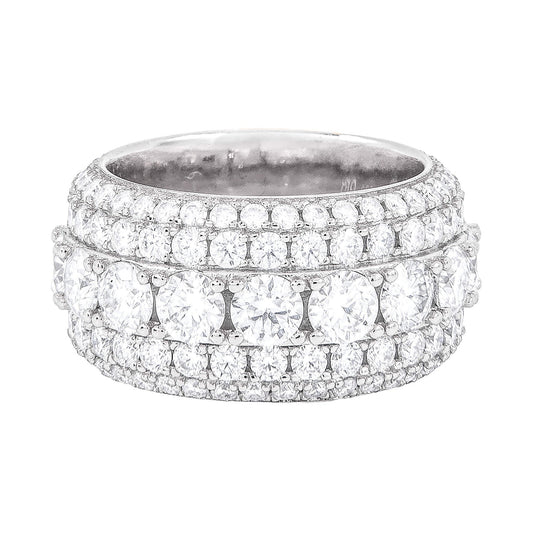 5 Layer Lab Grown Diamond Band Ring in Solid White Gold