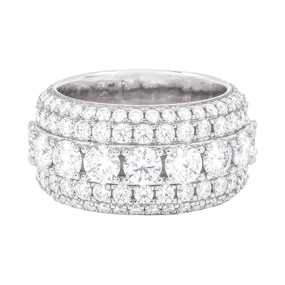 5 Layer Lab Grown Diamond Band Ring in Solid White Gold