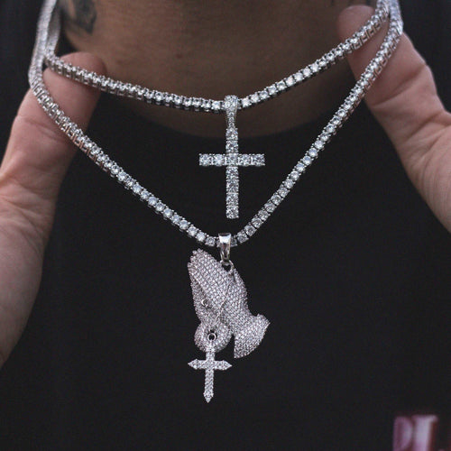 2 Chains + 2 Pendants - White Gold