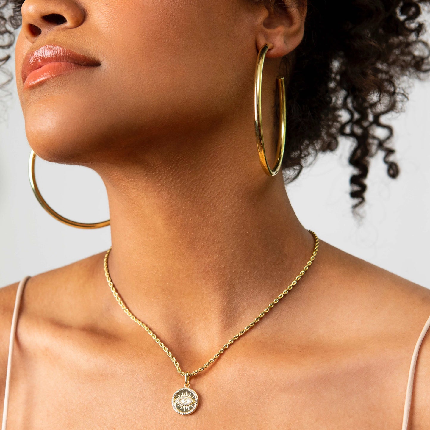 14k Solid Gold Large Tube Hoop Earrings
