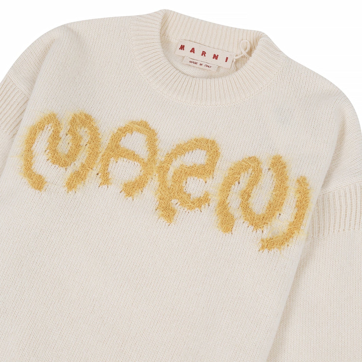 Logo Shetland Sweater | Stone White