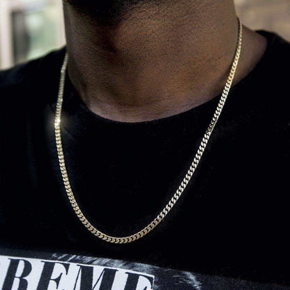 3mm Micro Cuban in Yellow Gold