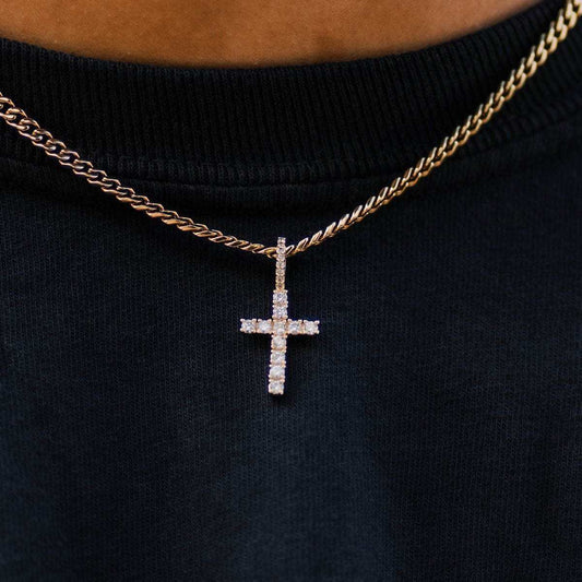 18k Vermeil Micro Diamond Cross
