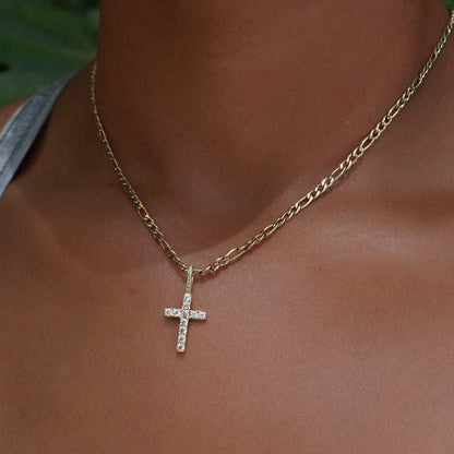 18k Vermeil Micro Diamond Cross