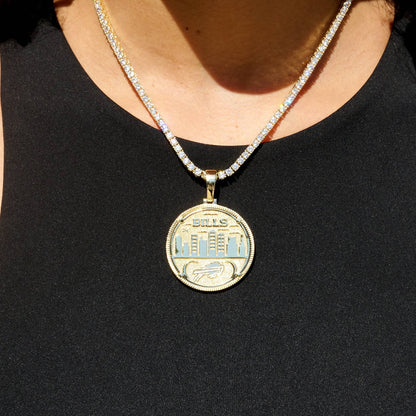 Buffalo Bills Official NFL Coin Pendant in Yellow Gold