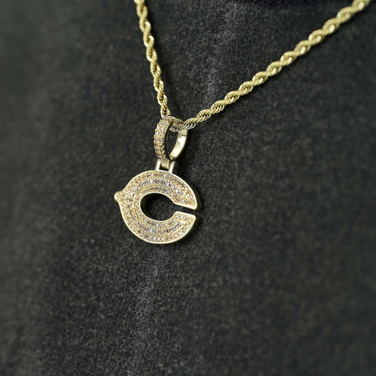 Chicago Bears Official NFL Micro Logo Pendant in Yellow Gold