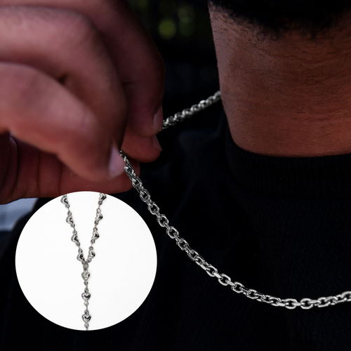 Box Chain + Simple Heart Lariat Necklace