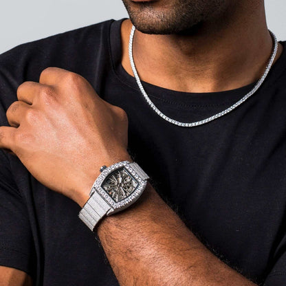 40MM Perennial Era® Skeleton Watch- Fully Iced
