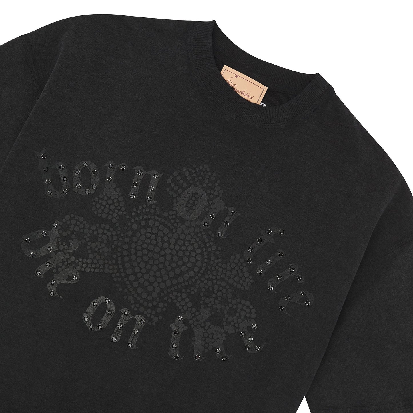 Rhinestone Tee | Black/Black