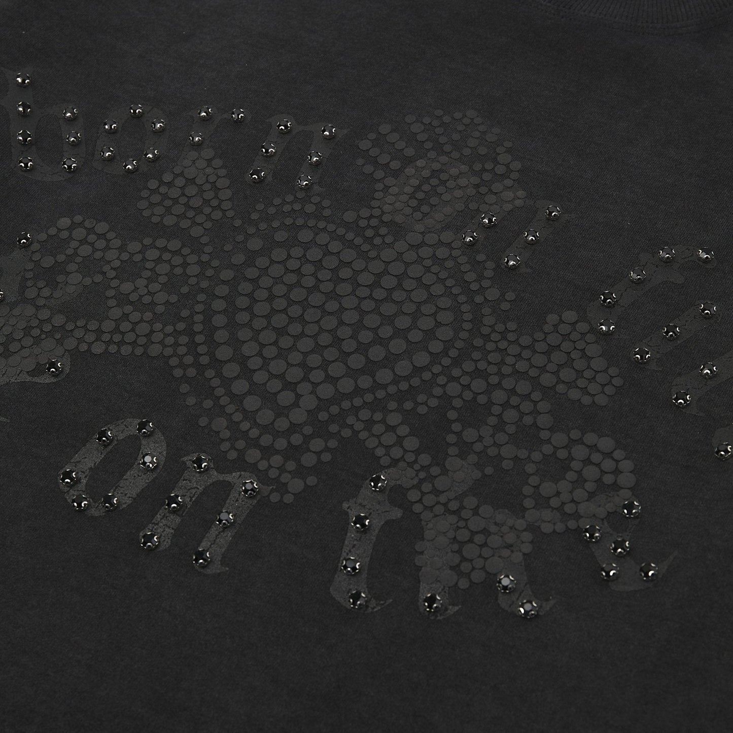 Rhinestone Tee | Black/Black