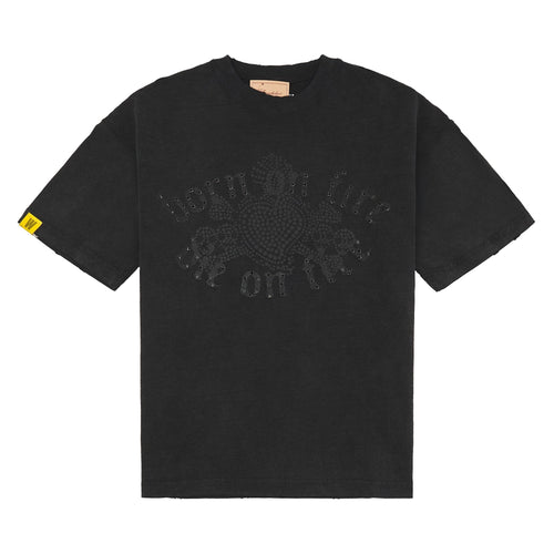 Rhinestone Tee | Black/Black