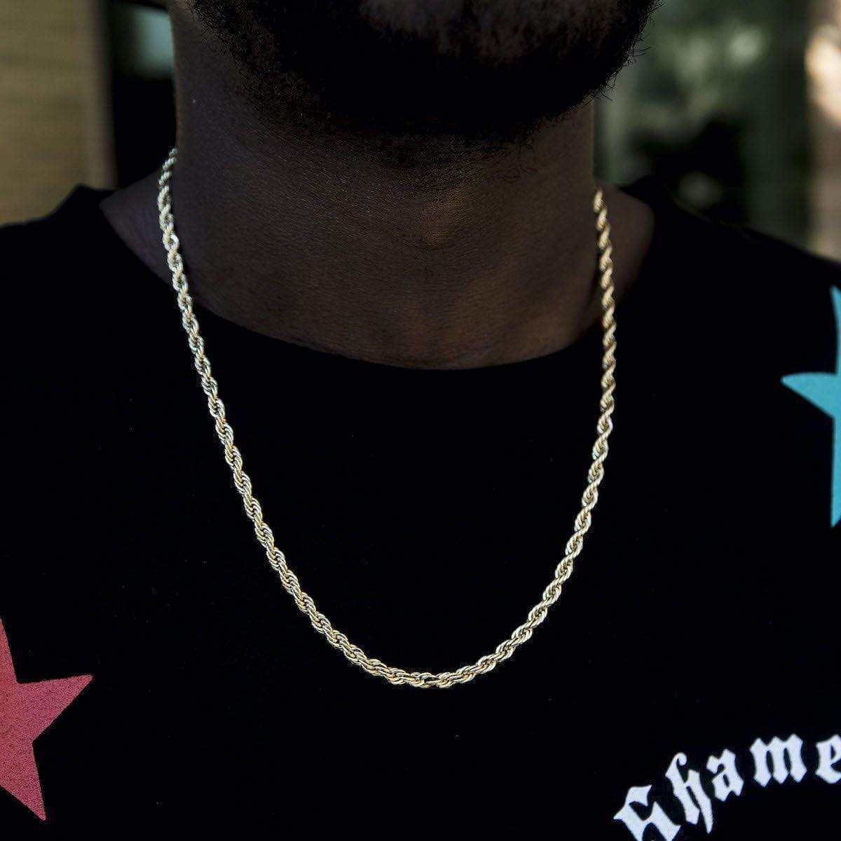 4mm Rope Chain in Yellow Gold