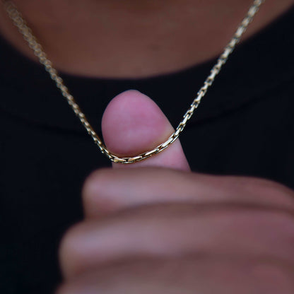 2mm Triangular Link Chain - Yellow Gold