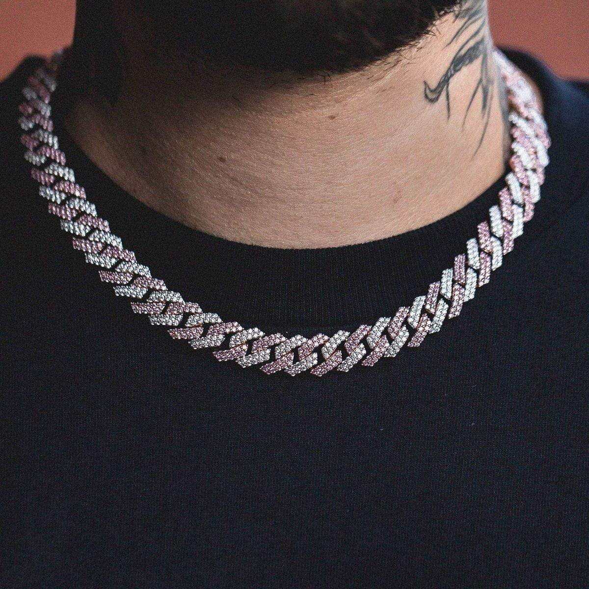 10mm Two-Tone Prong Link Chain in Rose/White Gold